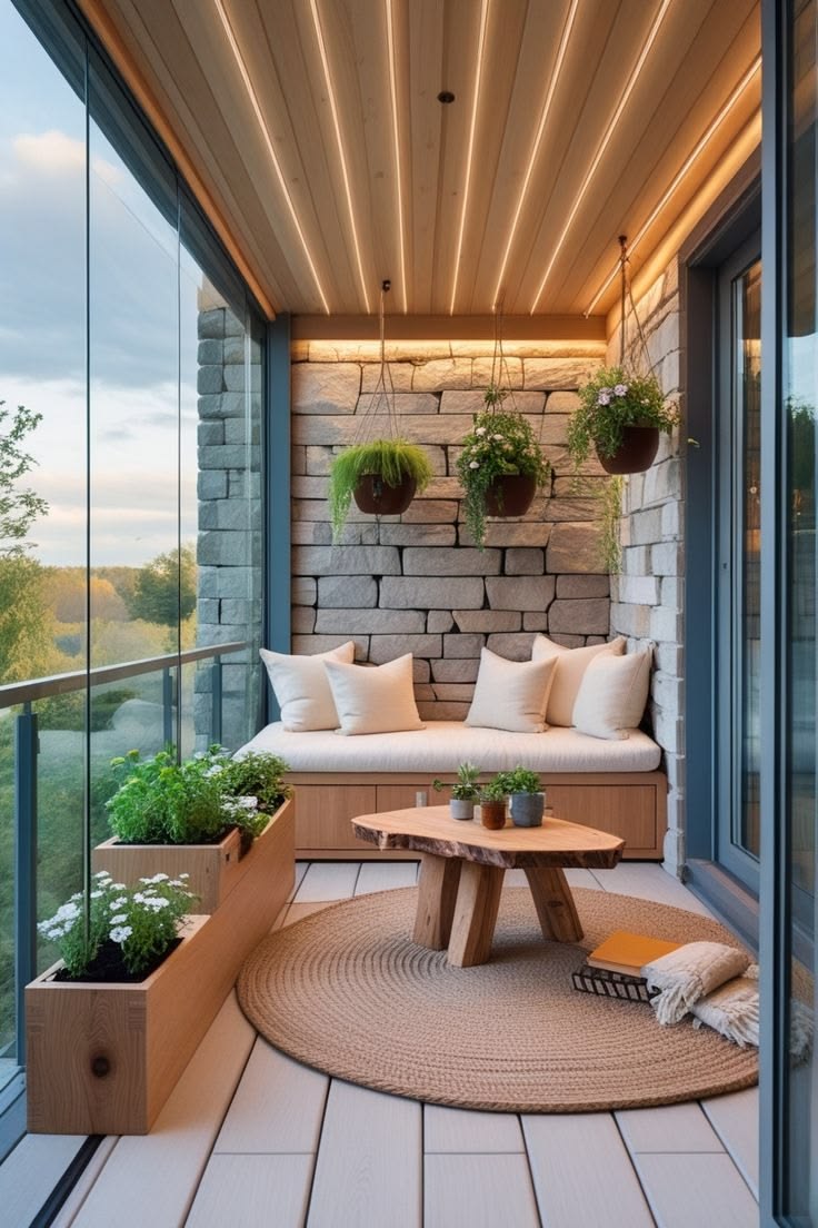 Urban Balcony with Vertical Garden Wall & Decking #6